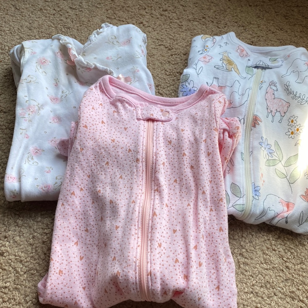 3 Footie Pajamas 6M